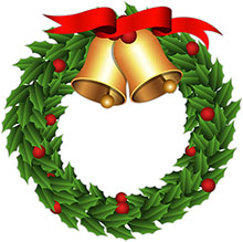 220x219 Bell Clipart Christmas Wreath