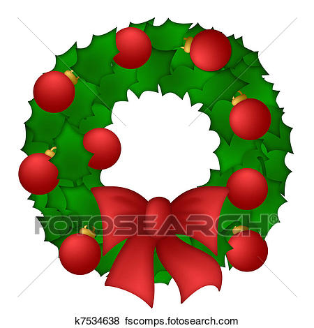 450x470 Stock Illustration Of Holly Leaves Christmas Wreath K7534638