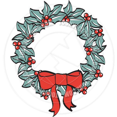 460x460 Cartoon Holiday Wreath Vector Illustration By Clip Art Guy Toon