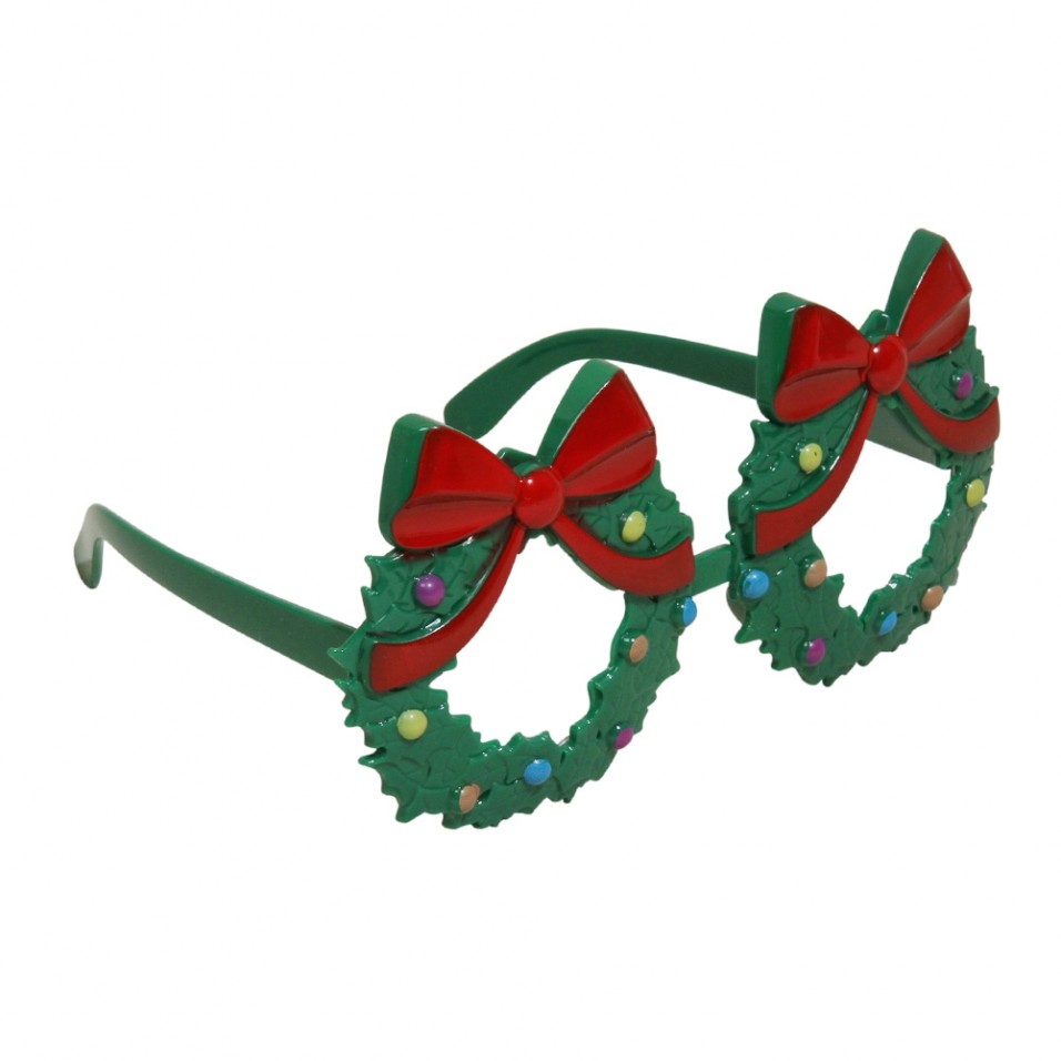 956x956 Christmas Wreath Novelty Glasses