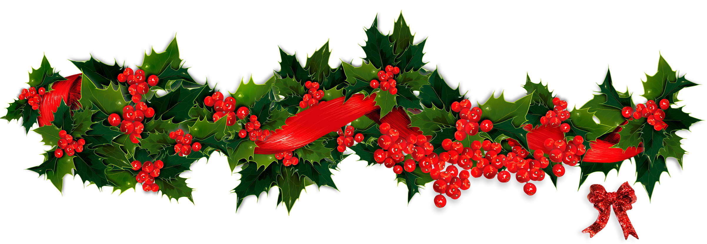 2404x832 Merry Christmas Clipart Holiday Garland