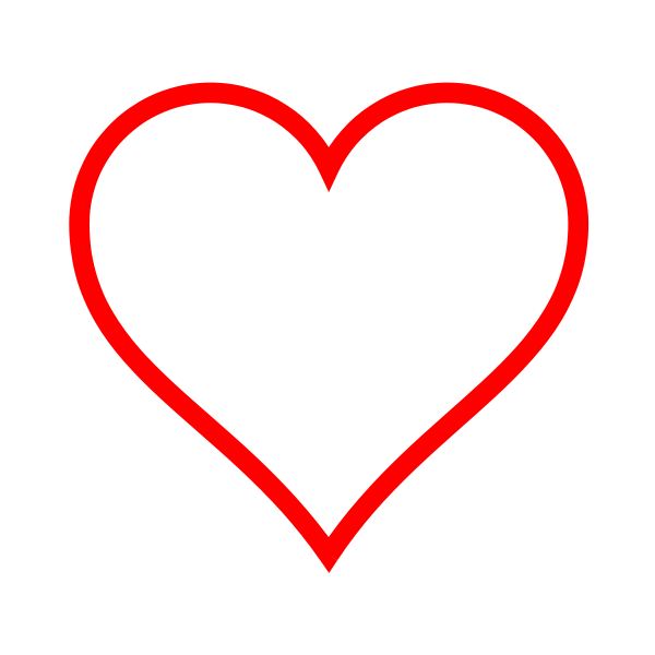 600x600 Hollow Heart Clip Art Clipart