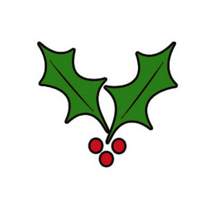 300x300 Holly Leaf Clip Art