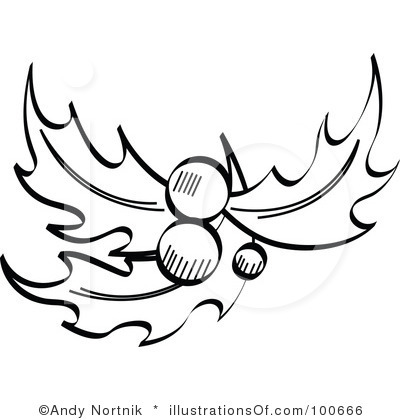 400x420 Black Clipart Holly