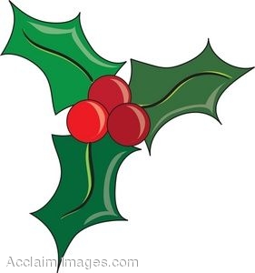 281x300 Clip Art Of Holly Leaves And Berries