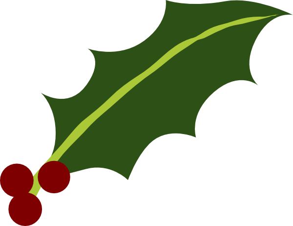 600x462 Holly Leaf 3 Berries Clip Art