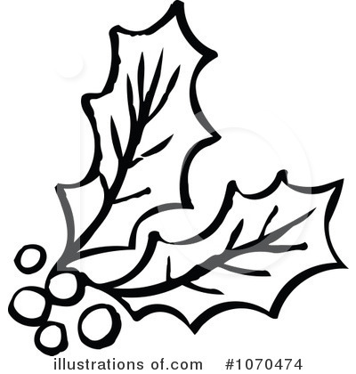 400x420 Line Clipart Holly
