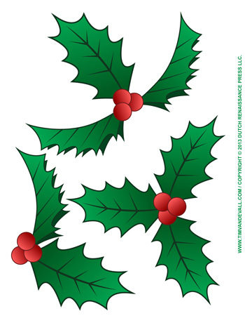 350x453 Christmas Holly Clip Art
