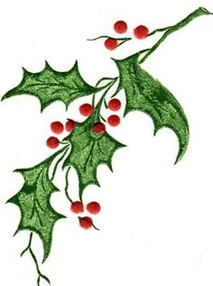 236x317 Holly Branches Clip Art