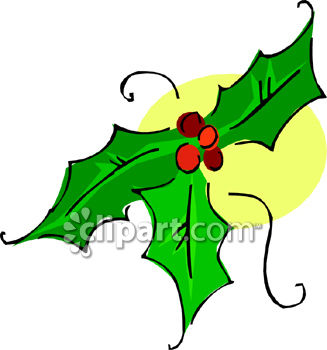 327x350 Holly Leaf And Berries Clip Art Clipart