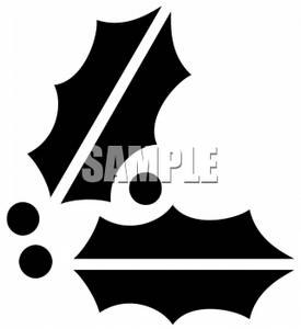 275x300 Black And White Holly Leaf Clip Art