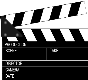 300x272 Movie Clapper Board Clip Art