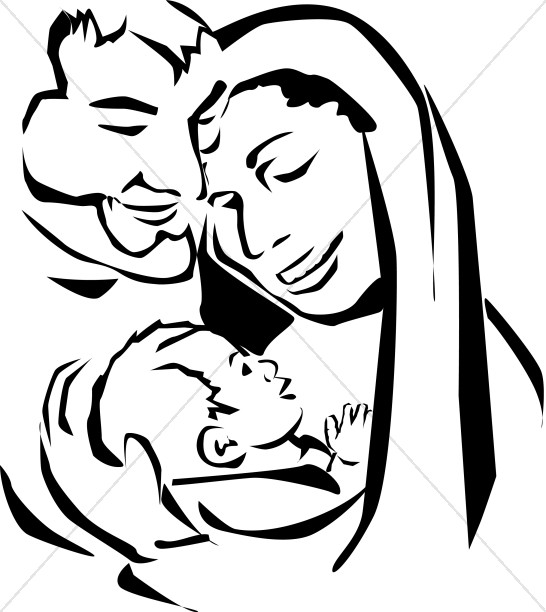 546x612 African American Holy Family Clipart Outlined Nativity Clipart