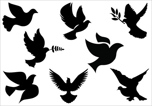 501x351 Silhouette Dove Clipart Image
