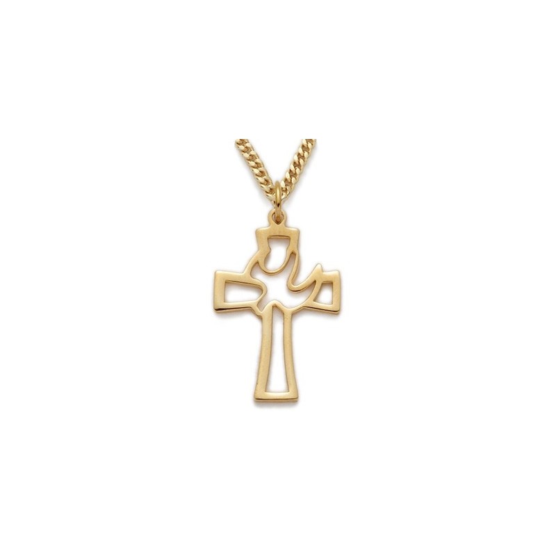 800x800 Holy Spirit Dove Cross 14k Gold Filled Inspirational Necklace