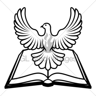 325x325 Holy Bible, Wooden Cross And White Dove Christian Symbol Gl