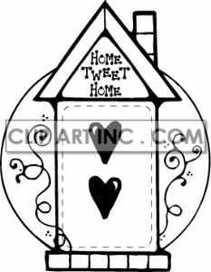 233x300 Bird House Clipart Black And White