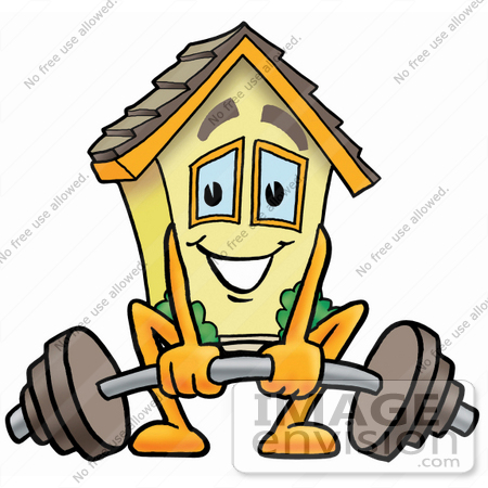 450x450 Clip Art Graphic Of A Yellow Residential House Cartoon Character