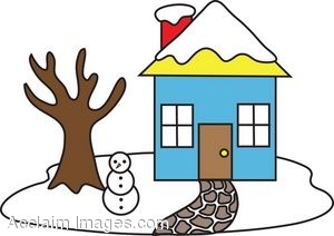 300x212 House Clipart Winter