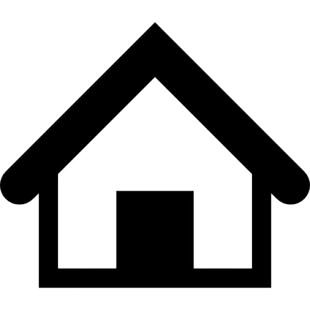 626x626 Home Outline With Black Door And Roof Icons Free Download