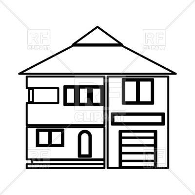 400x400 House Outline On White Background