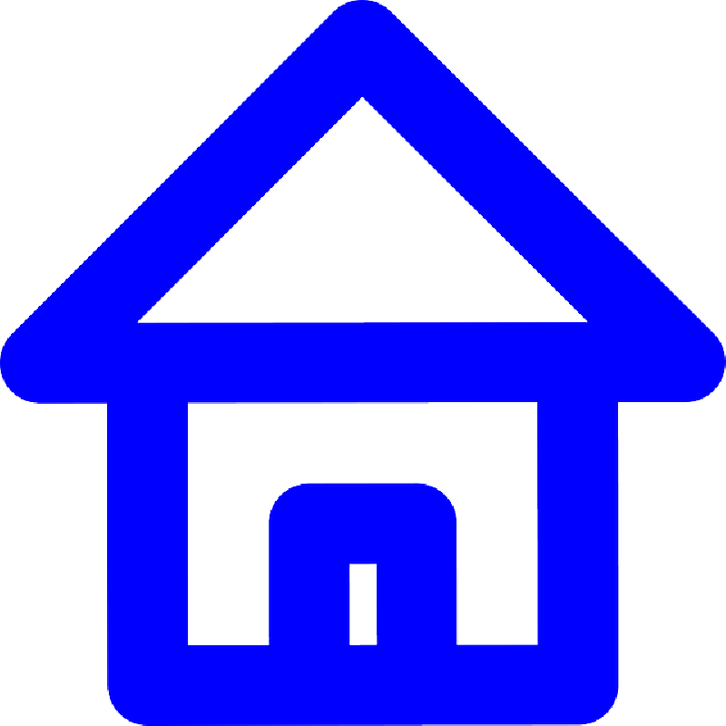 800x800 House, Black, Home, Icon, Blue, Outline, Symbol, White