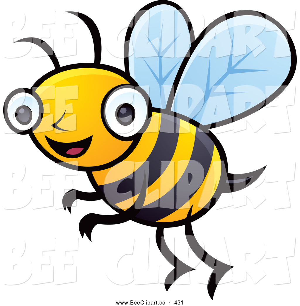 1024x1044 Cartoon Vector Clip Art Of A Friendly Happy Honey Bee By John