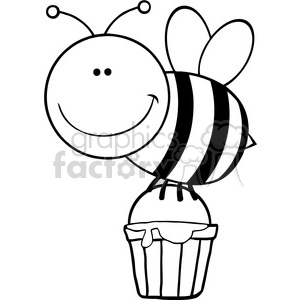 300x300 Royalty Free 5601 Royalty Free Cliprt Smiling Bee Flying