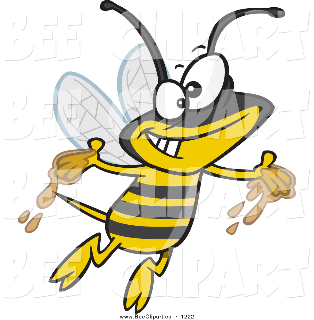 1024x1044 Cartoon Vector Clip Art Of A Gleeful Bee With Honey On His Hands