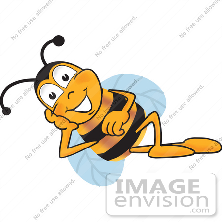 450x450 Clip Art Graphic Of A Honey Bee Cartoon Character Resting His Head