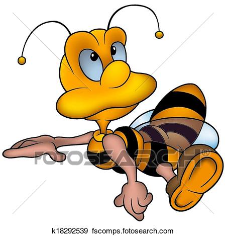 450x469 Clip Art Of Clever Little Honey Bee K18292539