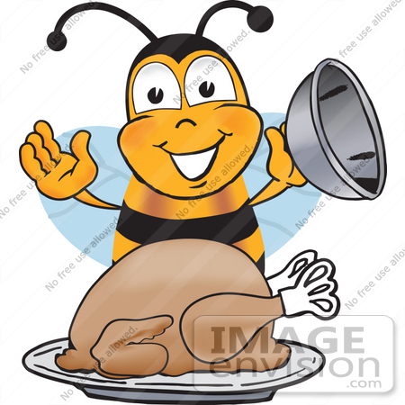 450x450 Cliprt Graphic Of Honey Bee Cartoon Character Serving