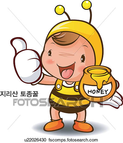 405x470 Clipart Of Bee, Local Specialty, Honey, Character, Characters