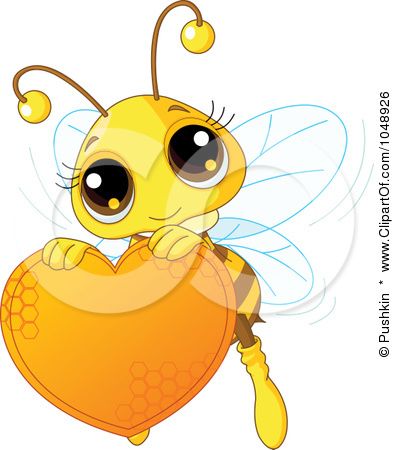 394x450 Royalty Free (Rf) Cliprt Illustration Of Cute Bee Holding