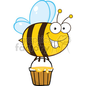 300x300 Royalty Free 6550 Royalty Free Clip Art Smiling Cute Bee Flying