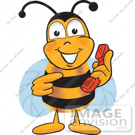 450x450 Cliprt Graphic Of Honey Bee Cartoon Character Holding