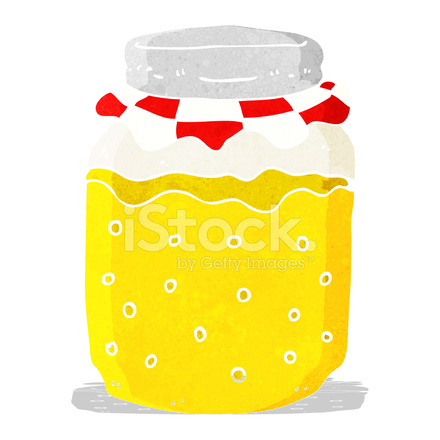 440x440 Cartoon Honey Jar Stock Vector