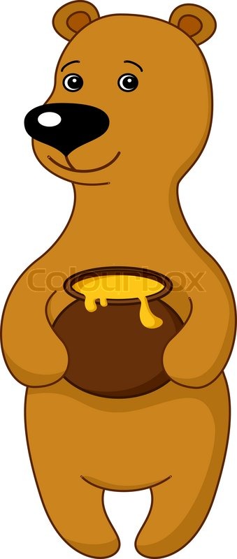 339x800 Teddy Bear With A Honey Pot Stock Vector Colourbox
