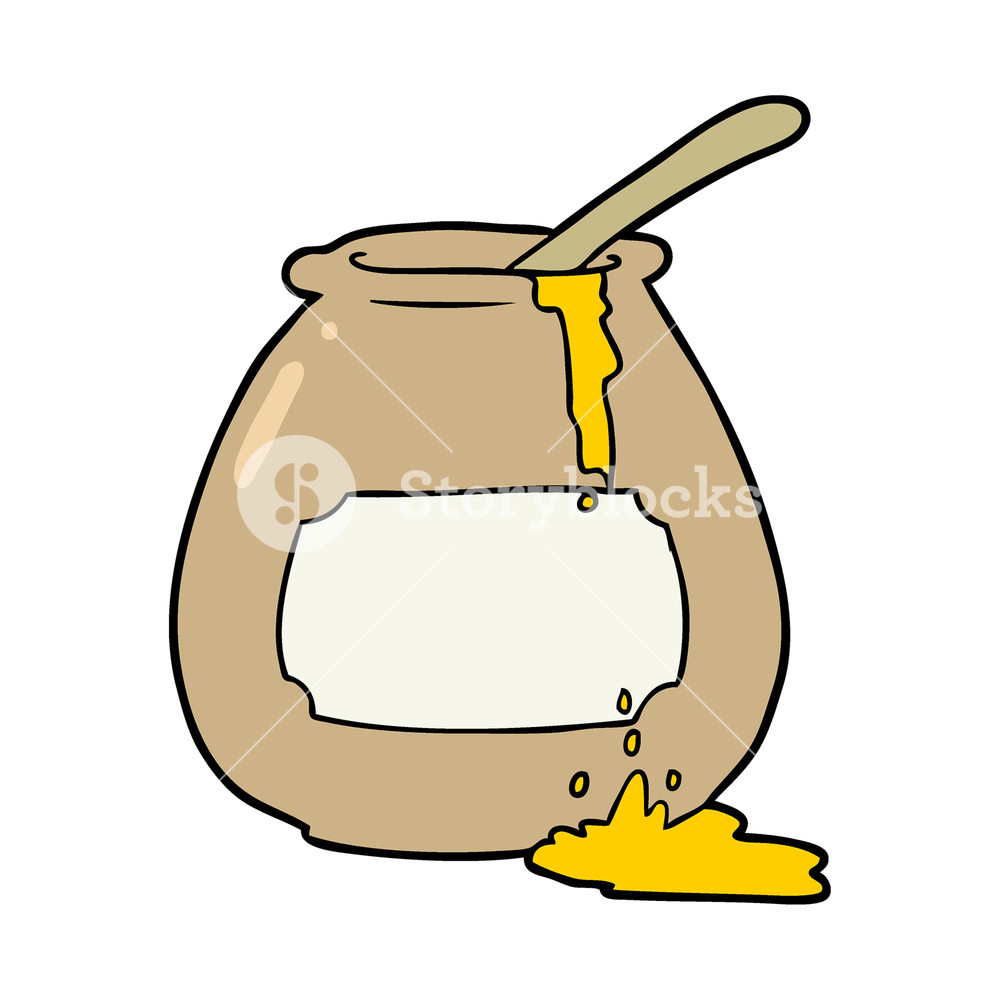 1000x1000 Cartoon Honey Pot Royalty Free Stock Image