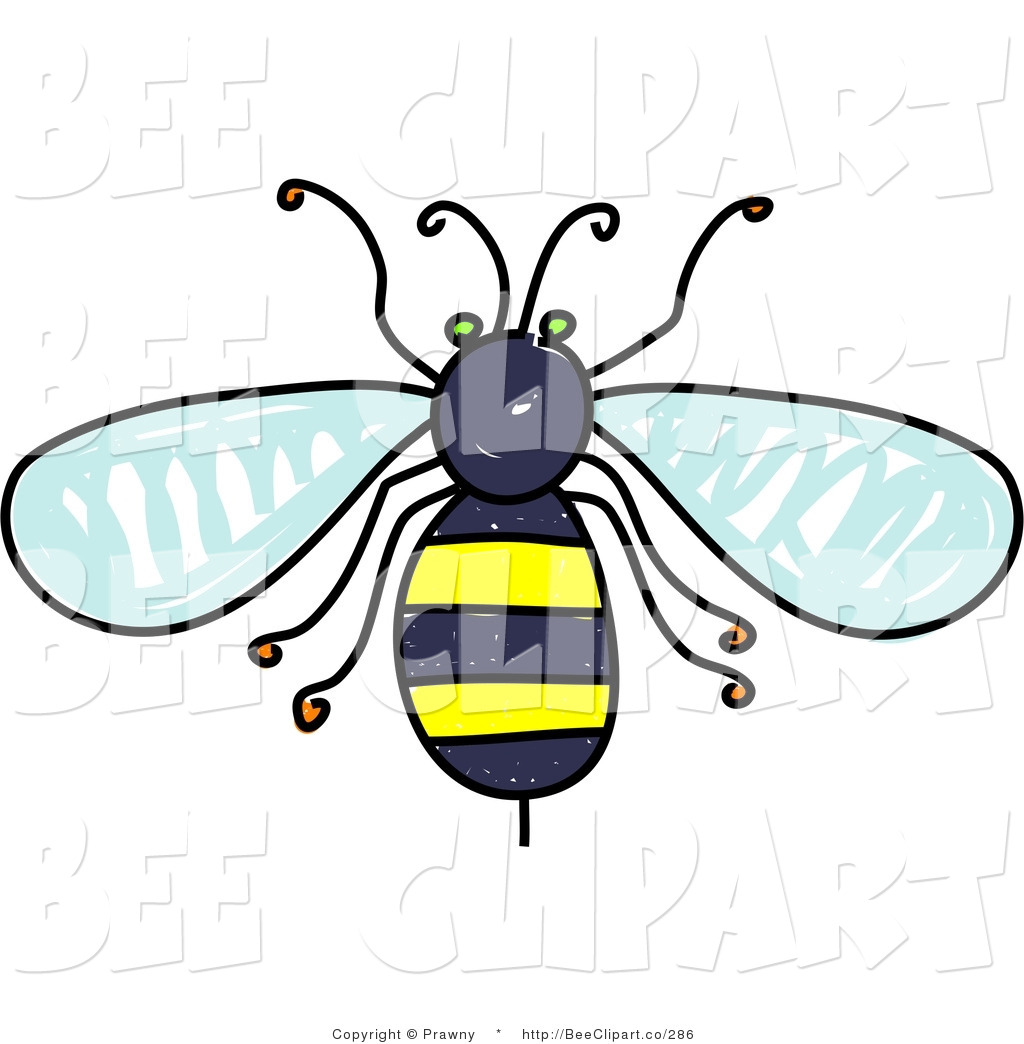 1024x1044 Clip Art Of An Aerial View Of A Yellow And Black Honey Bee By