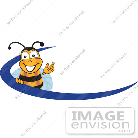 450x450 Clip Art Graphic Of A Honey Bee Cartoon Character Logo With A Blue