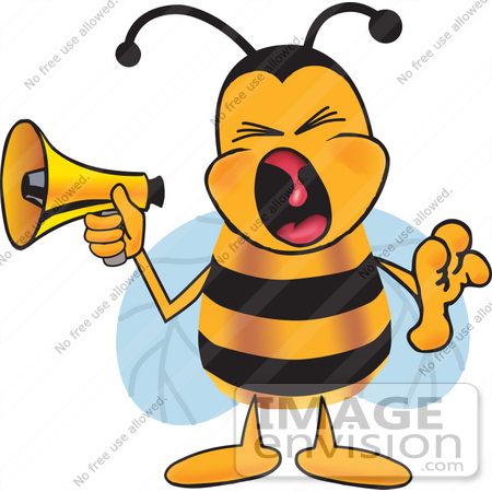 450x450 Cliprt Graphic Of Honey Bee Cartoon Character Screaming Into
