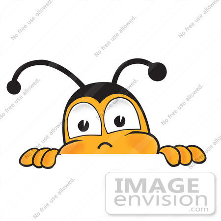 450x450 Cliprt Graphic Of Honey Bee Cartoon Character Peeking Over