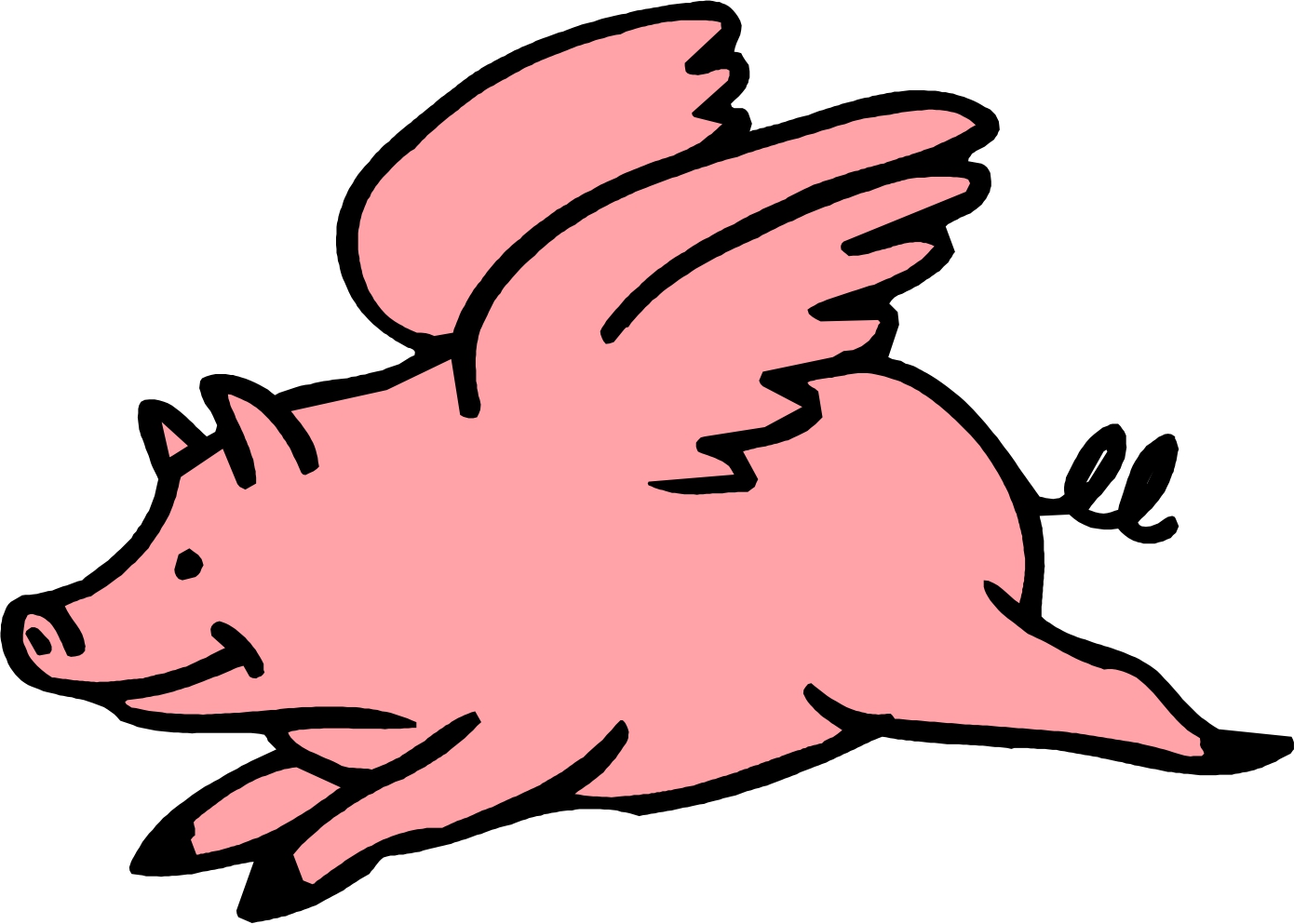 1390x993 Cartoon Flying Pigs
