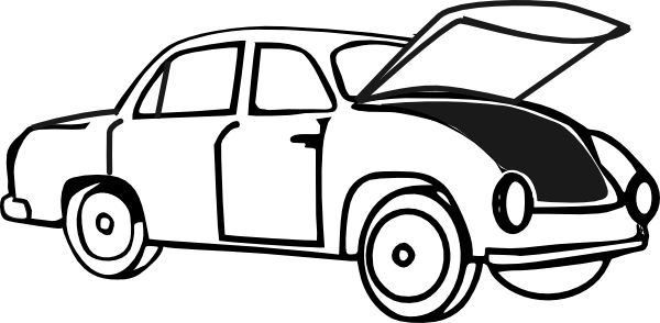 600x294 Car With Open Hood Clip Art