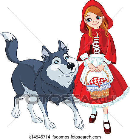 436x470 Clipart Of Little Red Riding Hood And Wolf K14546714