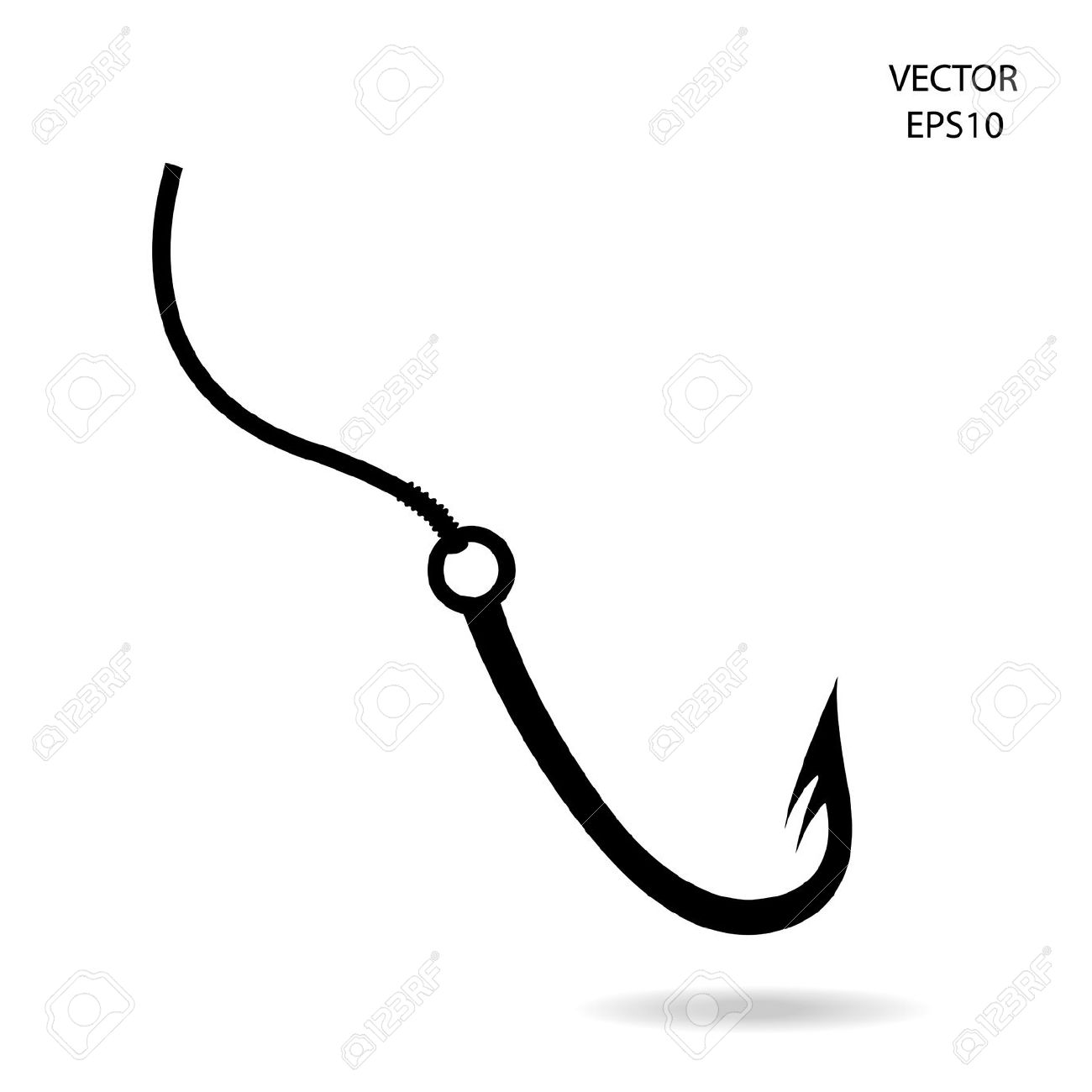 1300x1300 Vector Fish Hook Clipart