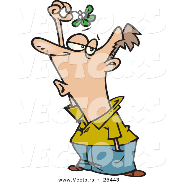 600x620 Cartoon Vector Of A Hopeful Man Puckering His Lips And Holding