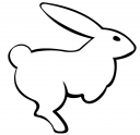 128x124 Hopping Rabbit Clipart
