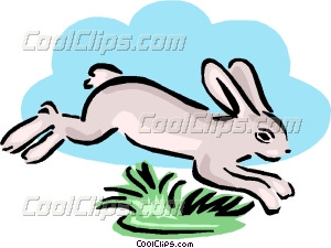 300x225 Rabbit Hopping Away Vector Clip Art